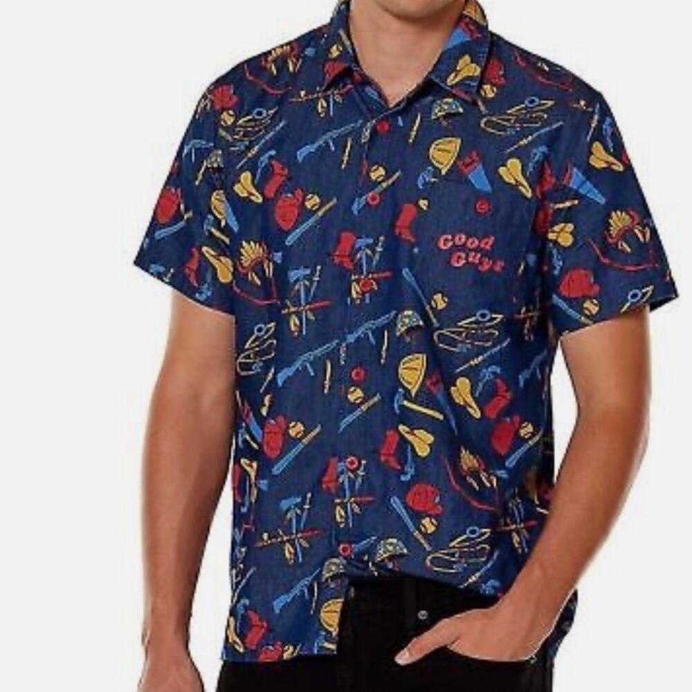 CHUCKY - Good Guys Child's Play - Men's Large Button Down. Halloween